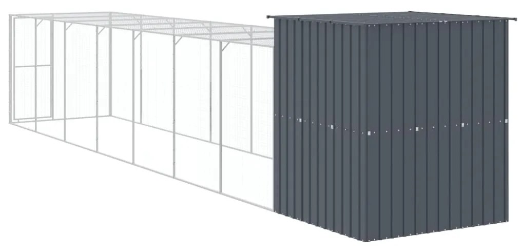 vidaXL Κοτέτσι με Περίβολο Ανθρακί 165x863x181 εκ. Γαλβαν. Χάλυβας