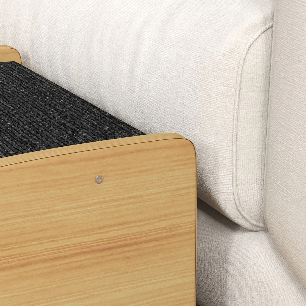 PawHut Σκάλα για κατοικίδια Σκάλα για σκύλους, 3 βαθμίδες, μικρός σκύλος, 38,5 cm x 38,5 cm x 30 cm, Δρυς + Μαύρο