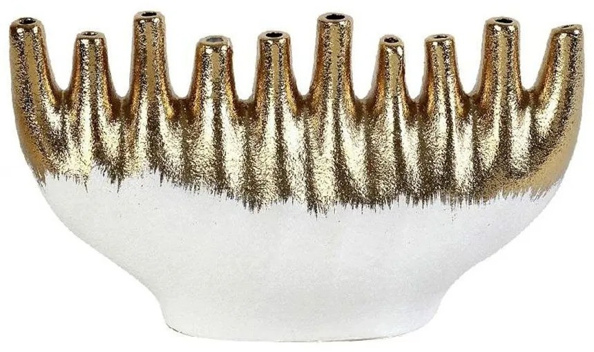 Βάζο Κεραμικό 10 Θέσεων VOS212 27x9,5x15,5cm Gold-White Espiel Ceramic