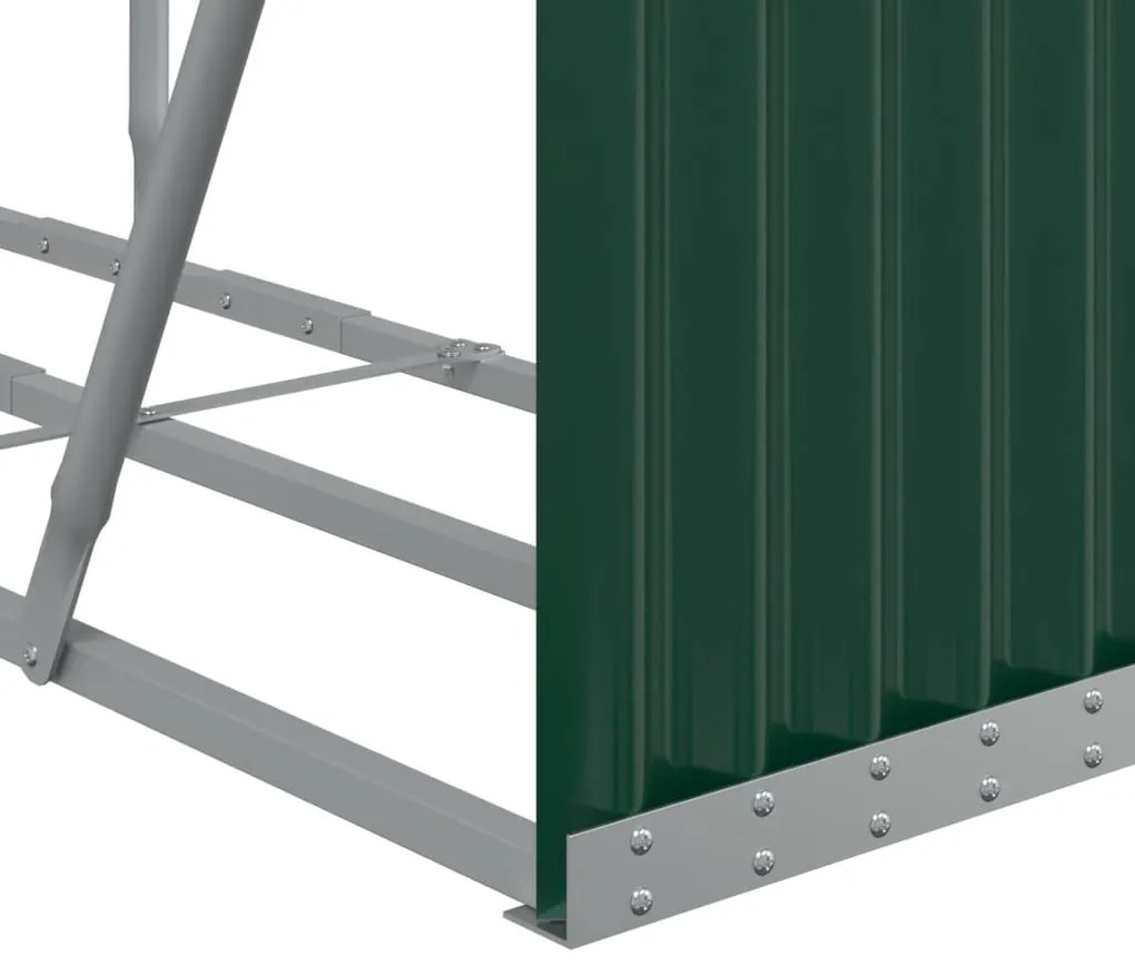 vidaXL Ξυλοθήκη Πράσινη 180 x 45 x 100 εκ. από Γαλβανισμένο Ατσάλι
