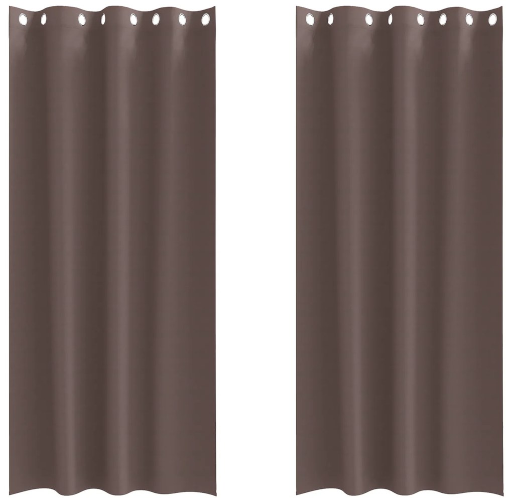 vidaXL Κουρτίνες 2 pcs Σκούρο καφέ Σκούρο καφέ 225 x 140 εκ.