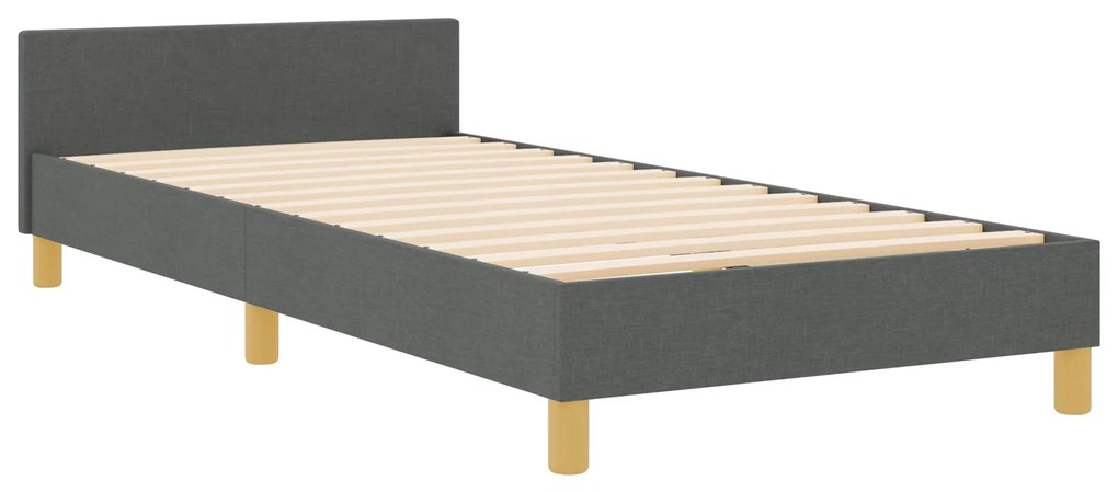 vidaXL Κρεβάτι Σκελετός Σκούρο Γκρι 90x190 εκ. Ύφασμα