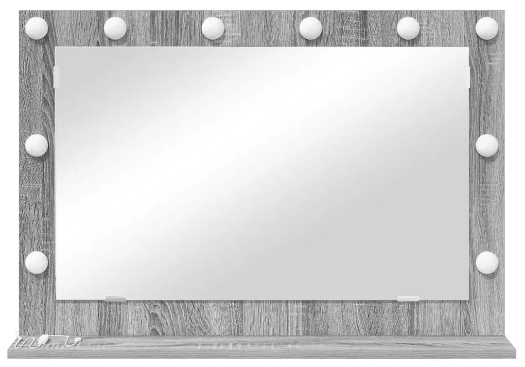 vidaXL Καθρέφτης τουαλέτας Ορθογώνιος Γκρίζο Σονομα 80 x 55 x 18 εκ.