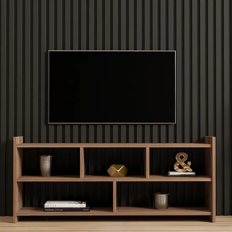 Έπιπλο τηλεόρασης Kapri pakoworld σε sonoma απόχρωση 120x28x55εκ (1 τεμάχια)
