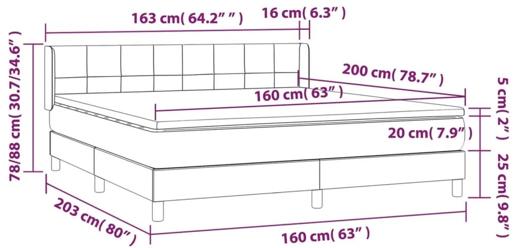 ΚΡΕΒΑΤΙ BOXSPRING ΜΕ ΣΤΡΩΜΑ ΑΝΟΙΧΤΟ ΓΚΡΙ 160X200 ΕΚ. ΒΕΛΟΥΔΙΝΟ 3130967