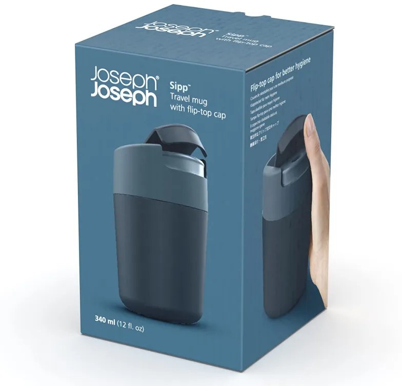 Θερμός Joseph Joseph Sipp 81124, Σφραγιζόμενο καπάκι, 340 ml, Χωρίς BPA, Μπλε