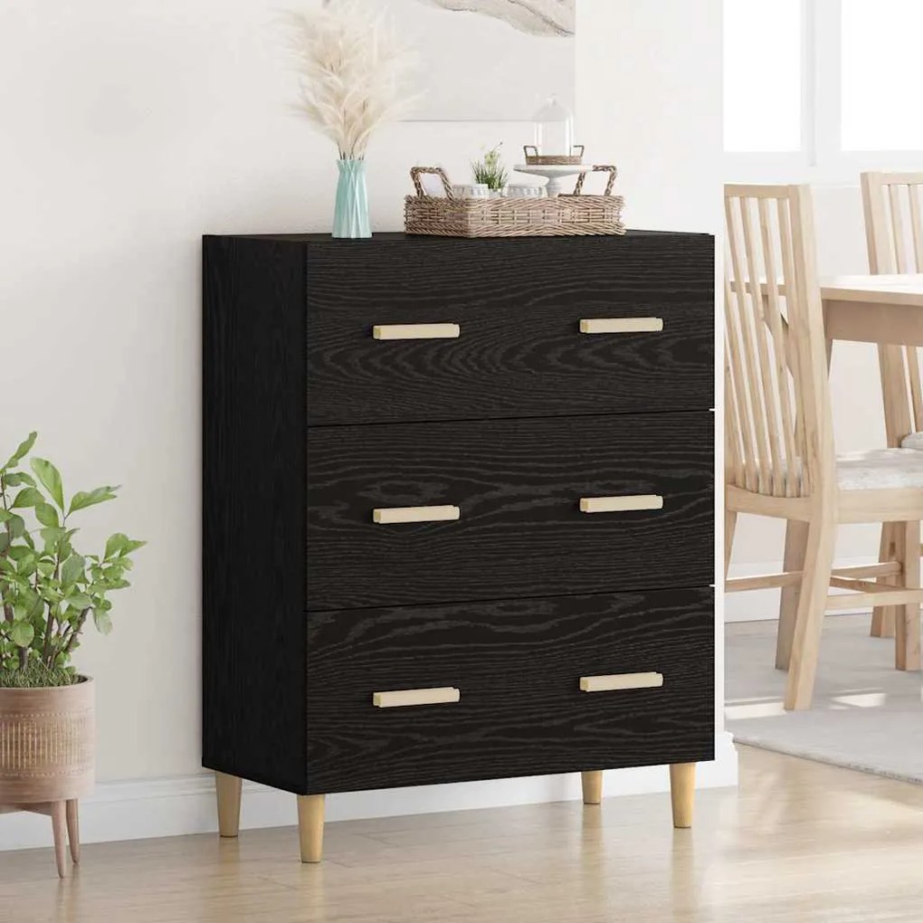 vidaXL Πλαϊνό γραφείο Μαύρη δρυς 34 x 69.5 x 90 εκ Επεξεργασμένο ξύλο