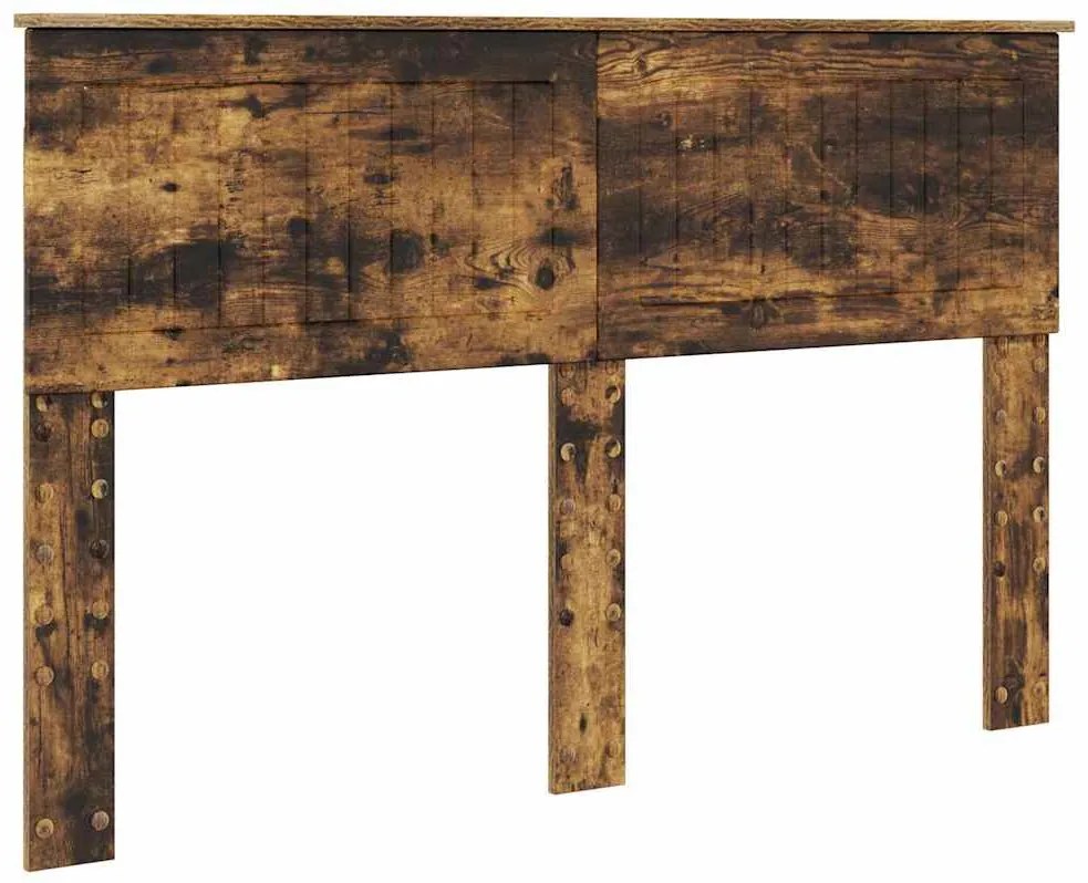 vidaXL Κεφαλάρι με κεφαλάρι Καπνιστό Δρύς 140 cm Επεξεργασμένο ξύλο