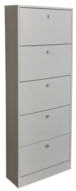 SINGLE ΠΑΠΟΥΤΣΟΘΗΚΗ 5ΠΟΡΤΕΣ ΛΕΥΚΟ OAK 62x15xH164cm 10-0039