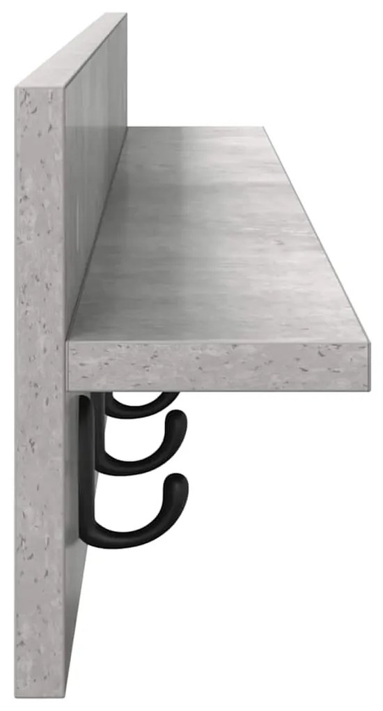 vidaXL Τοίχου Κρεμάστρα Επιτοίχιο Σκυρόδεμα Γκρι 100 x 10,5 x 18 εκ