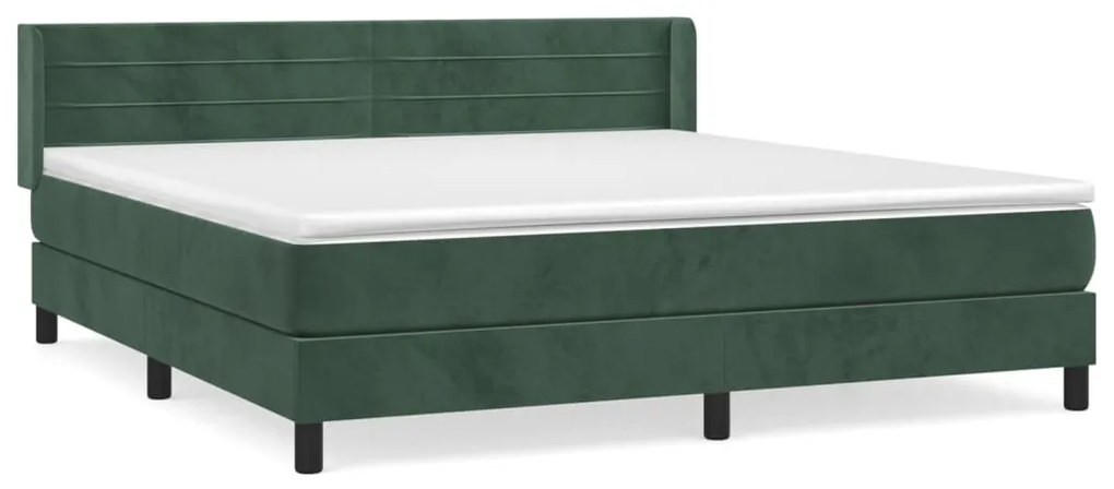 ΚΡΕΒΑΤΙ BOXSPRING ΜΕ ΣΤΡΩΜΑ ΣΚΟΥΡΟ ΠΡΑΣΙΝΟ 160X200ΕΚ. ΒΕΛΟΥΔΙΝΟ 3131030