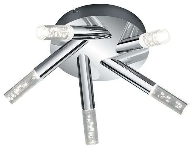 Φωτιστικό Οροφής-Πλαφονιέρα Led Bolsa 5x310Lm 16x41cm Chrome-Clear 682410506 Trio Lighting Metal,Acrylic