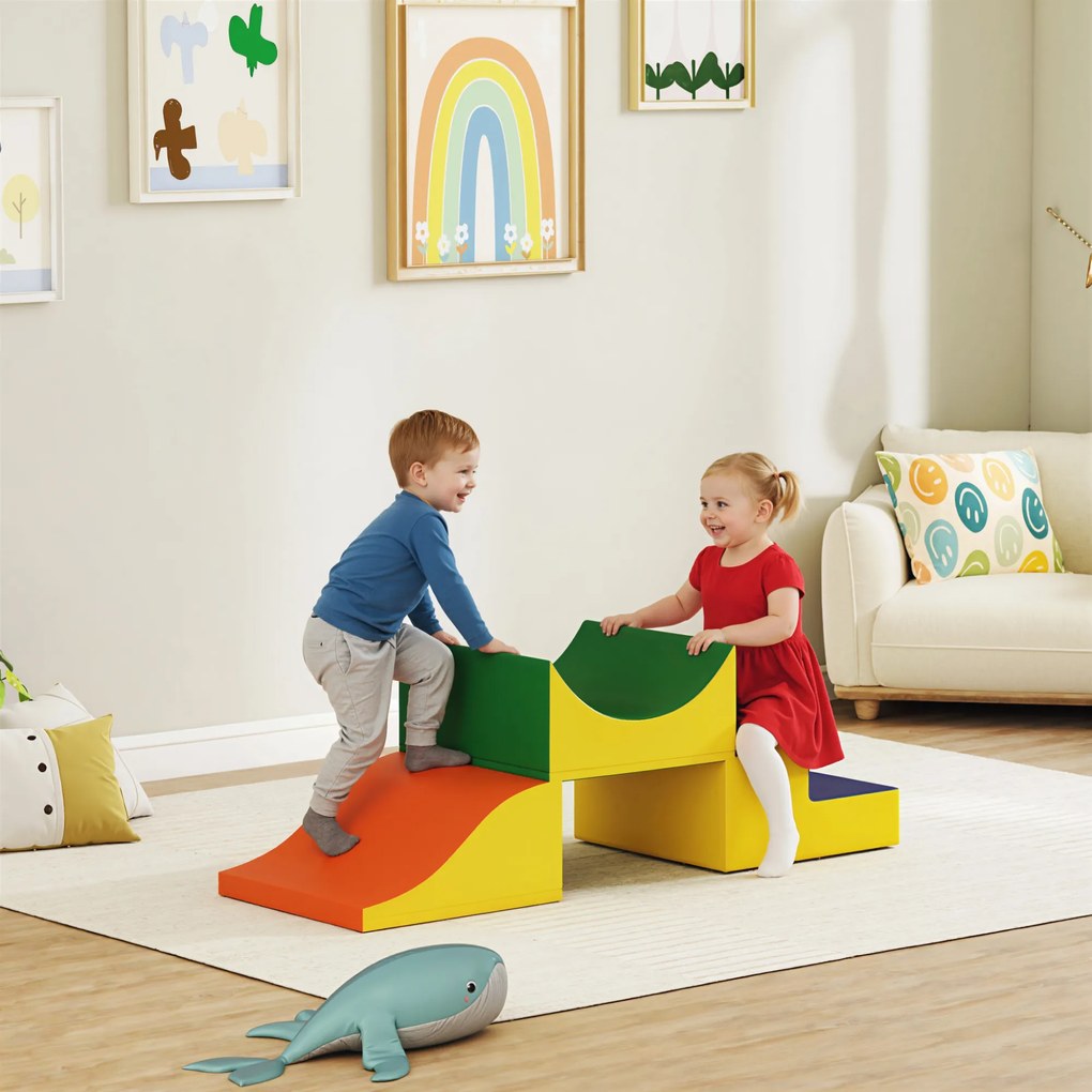 AIYAPLAY Σετ 3 τεμαχίων για αναρρίχηση και μπουσούλημα για νήπια, τεχνητό δέρμα, αφρός, Κίτρινο