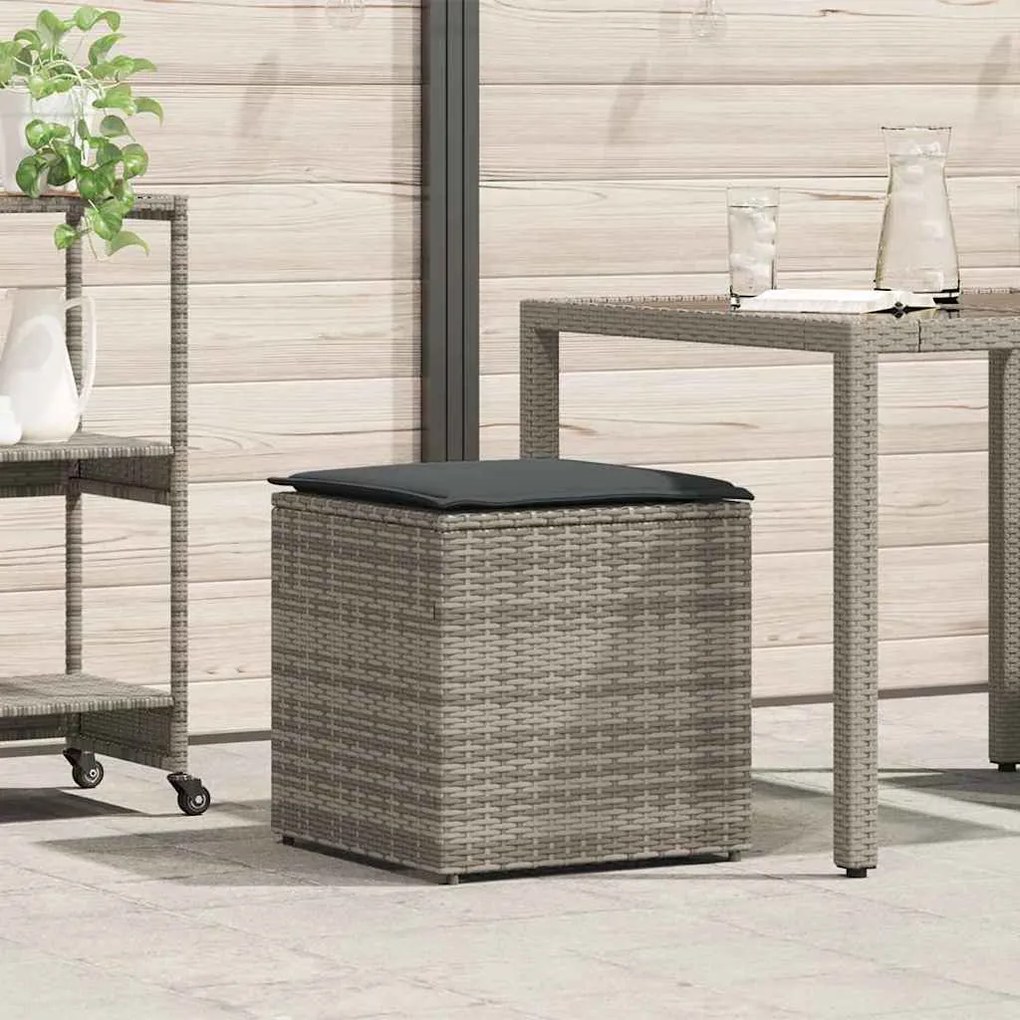 vidaXL Κουτί Μαξιλαριών Γκρι 50 x 50 x 50 cm συνθετικό ρατάν