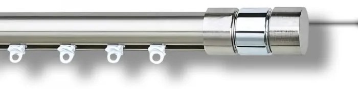 Μεταλλικός Σιδηρόδρομος Οροφής μονός Anartisi Aluminium Rail Collection ILIOS S1 Ø25 σε χρώμα ΙΝΟΞ ΓΥΑΛΙΣΤΕΡΟ (INOX POLISHED) 160 εκ