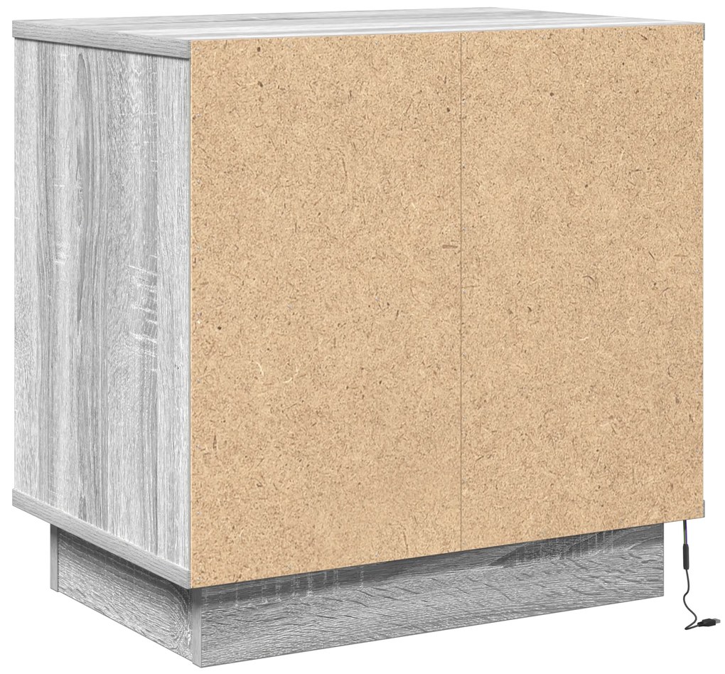vidaXL κομοδίνο με LED Γκρι Sonoma 50x34,5x50 εκ