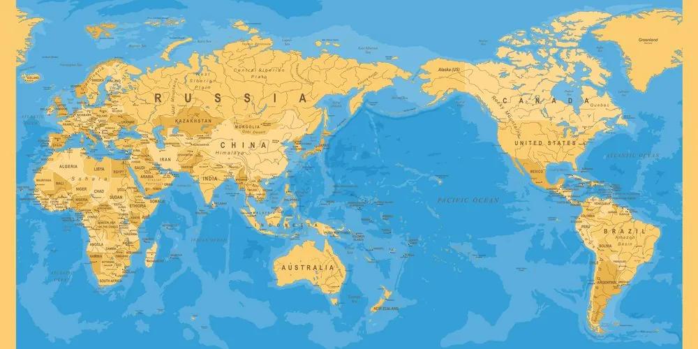 Εικόνα στον παγκόσμιο χάρτη φελλού σε ενδιαφέρον σχέδιο - 120x60  smiley