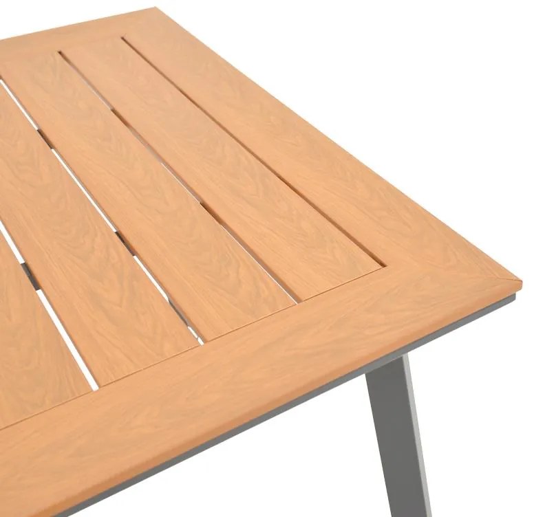Τραπέζι Griffith Ανθρακί αλουμίνιο και plywood σε φυσική απόχρωση 160x80x74εκ 160x80x74 εκ.