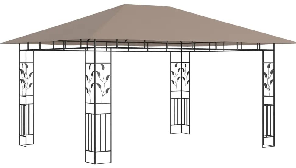 vidaXL Κιόσκι με Αντικουνουπικό Δίχτυ Taupe 4x3x2,73 μ. / 180 γρ./μ²