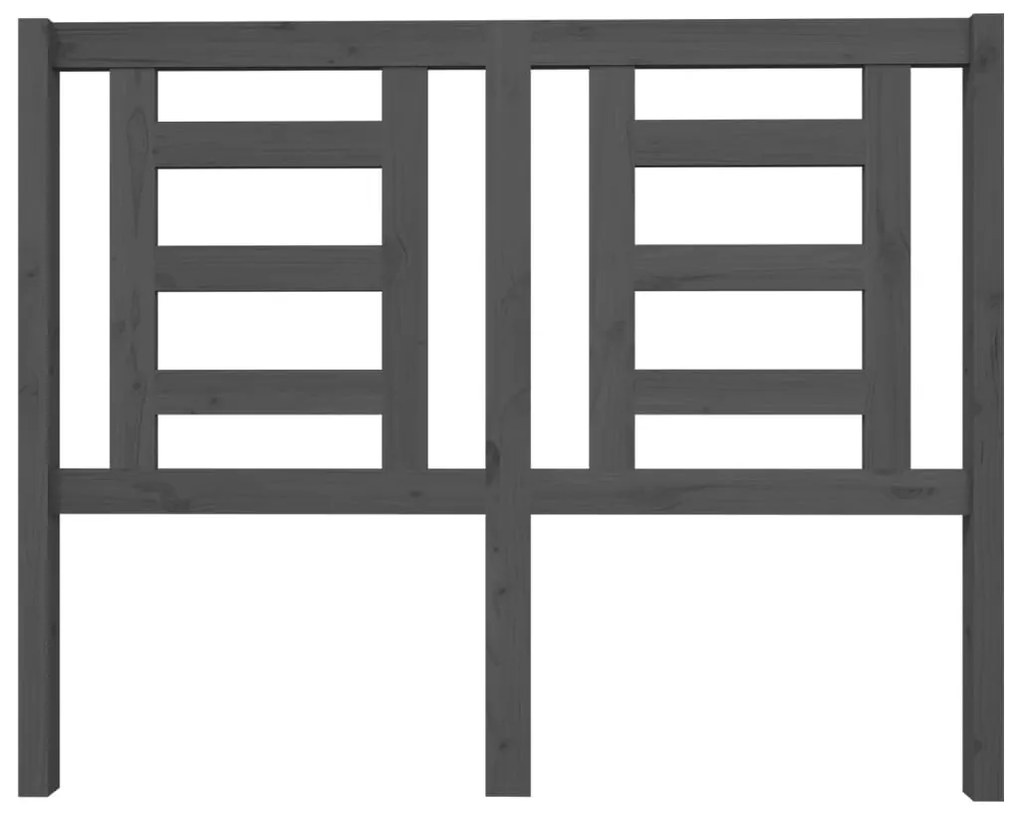 vidaXL Κεφαλάρι Κρεβατιού Γκρι 126 x 4 x 100 εκ. από Μασίφ Ξύλο Πεύκου