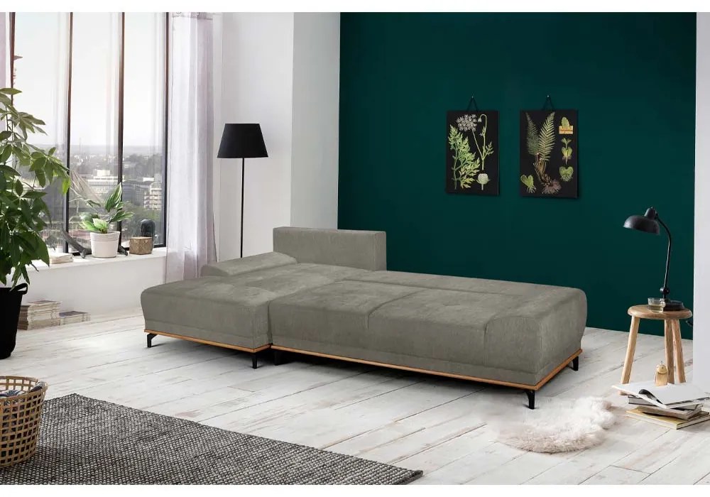 NATURA ΚΑΝΑΠΕΣ ΚΡΕΒΑΤΙ ΓΩΝΙΑ ΑΡΙΣΤΕΡΗ TAUPE 283x164x90 - 70-0399