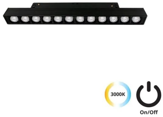 Μαγνητικό Φωτιστικό Ράγας LED 13W IP20 3000K Magnetic Viokef 4244402S Μαύρο