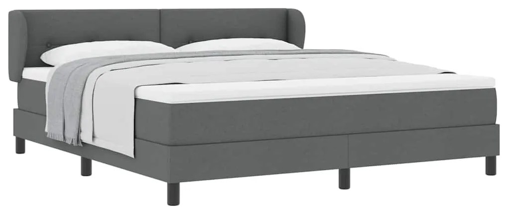 vidaXL Κρεβάτι box spring με στρώμα Σκούρο γκρι 180 x 200 cm ύφασμα