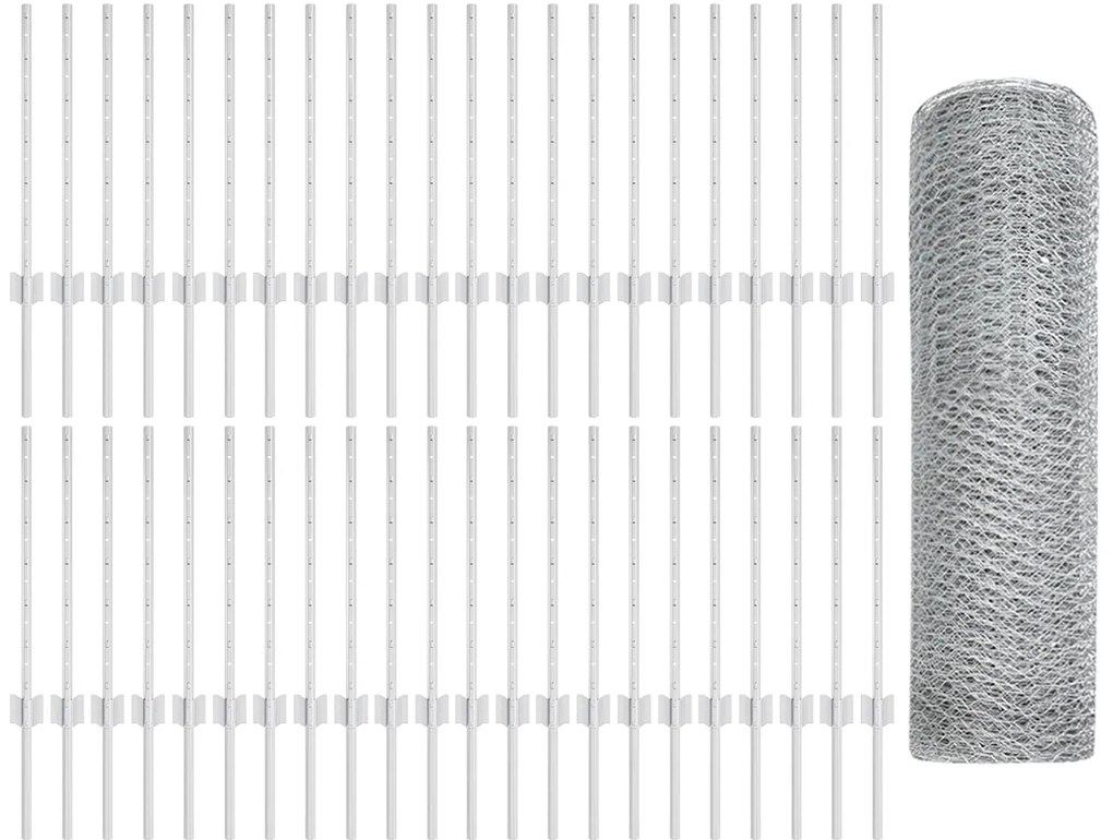 vidaXL Στηρίγματα Φράχτη 11 τεμ U-Channel 60 cm Γαλβανισμένος Χάλυβας