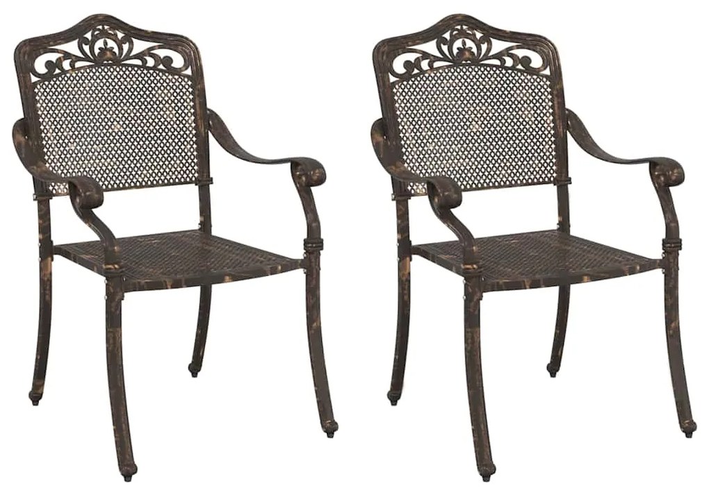 vidaXL Καρέκλα Κήπου 2 pcs Μπρονζέ 55 x 56.5 x 91εκ Αλουμίνιο