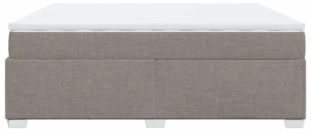 Κρεβάτι Boxspring με Στρώμα Taupe 200x200 εκ. Υφασμάτινο - Μπεζ-Γκρι