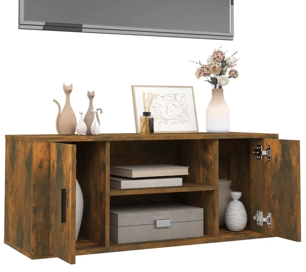 vidaXL Έπιπλο Τηλεόρασης Καπνιστή Δρυς 100x35x40 εκ. Επεξ. Ξύλο