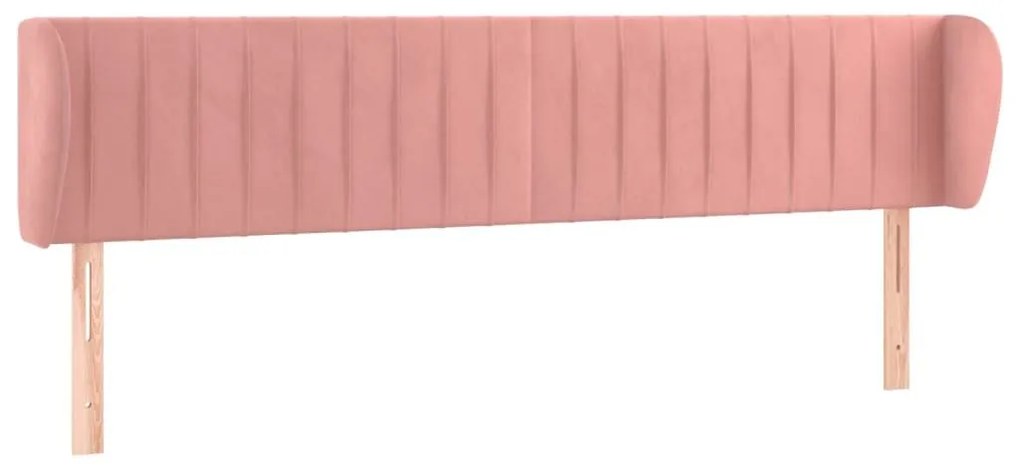 Κεφαλάρι με Πτερύγια Ροζ 163x23x78/88 εκ. Βελούδινο - Ροζ