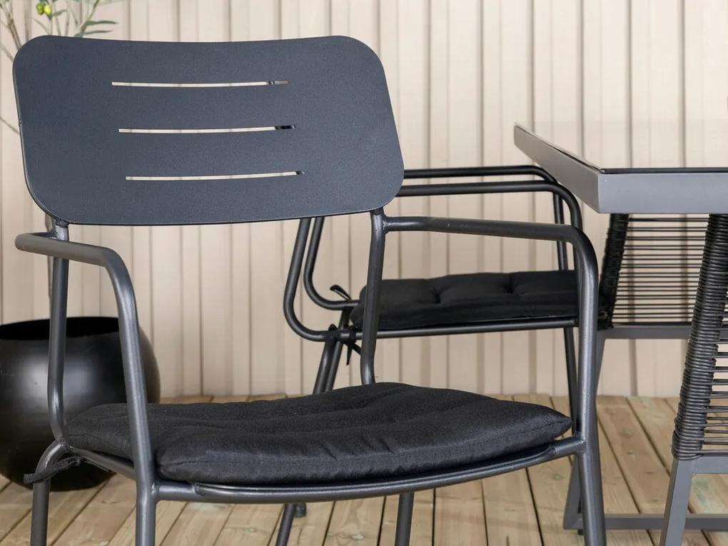 Σετ Τραπέζι και καρέκλες Dallas 3152, Επεξεργασμένο γυαλί, Μέταλλο, Μαξιλάρι καθίσματος: Ναι | Epipla1.gr