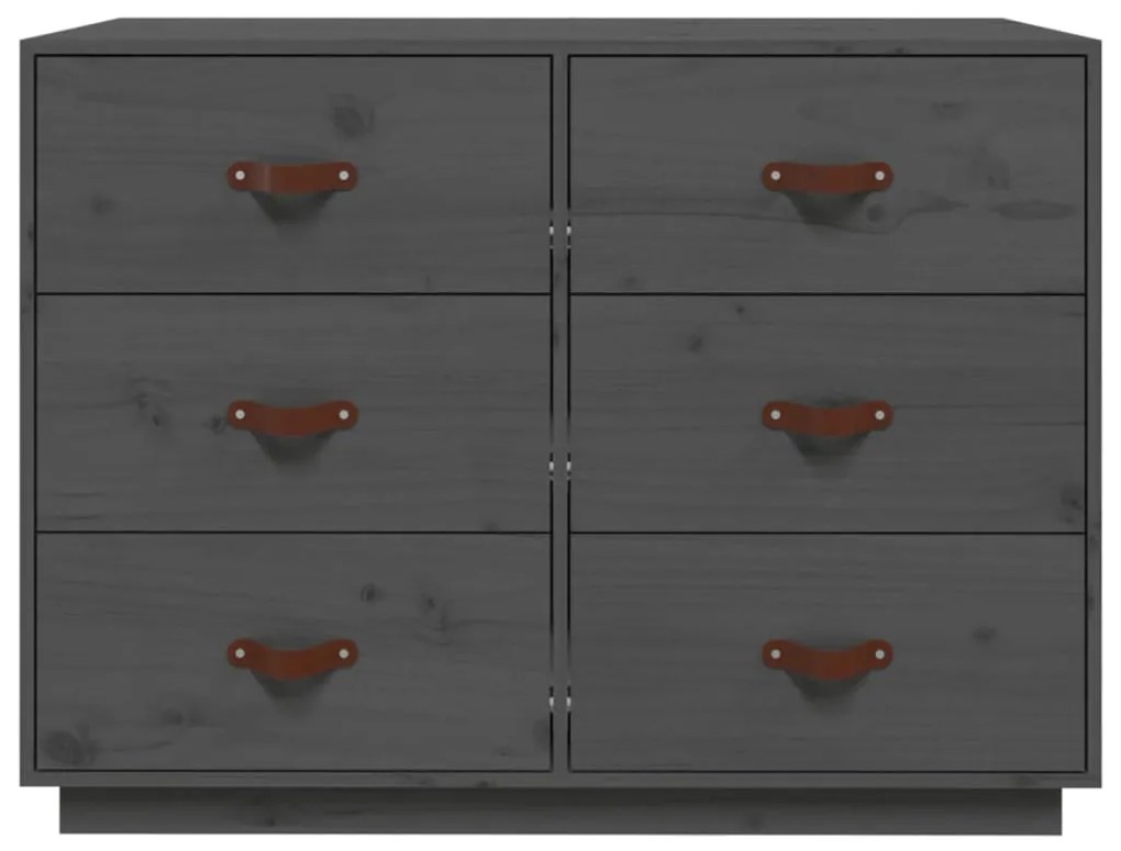 vidaXL Συρταριέρα Γκρι 100 x 40 x 75 εκ. από Μασίφ Ξύλο Πεύκου