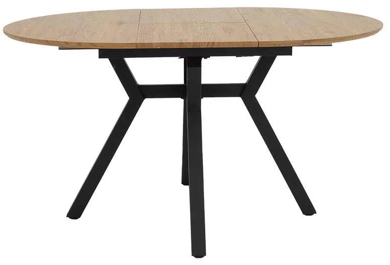 Tραπέζι Frances pakoworld επεκτεινόμενο MDF sonoma-μαύρο 100-140x100x75εκ