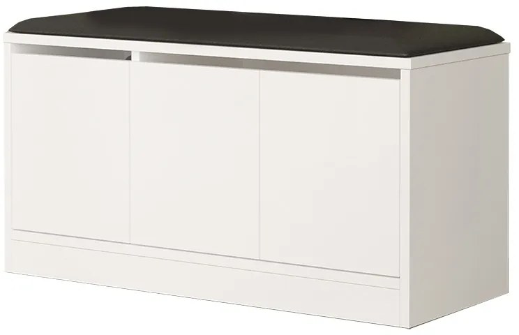 Παπουτσοθήκη-Σκαμπό Firefly pakoworld λευκό 89.5x35.5x46εκ