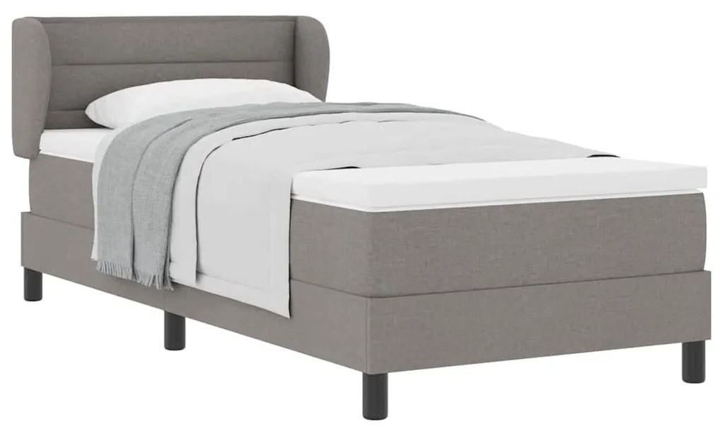 vidaXL Κρεβάτι box spring με στρώμα με στρώμα Taupe 80 x 200 cm ύφασμα
