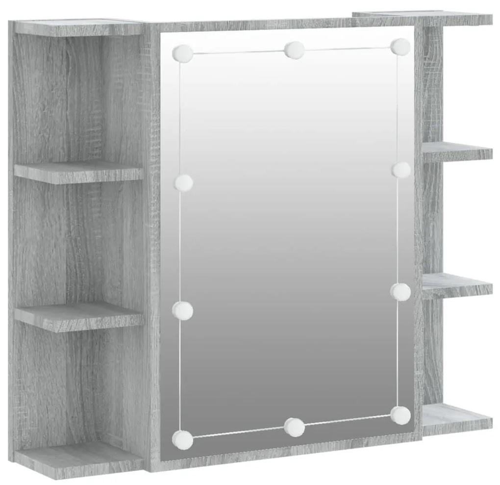 Έπιπλο Καθρέπτη με LED Γκρι Sonoma 70x16,5x60 εκ. - Γκρι