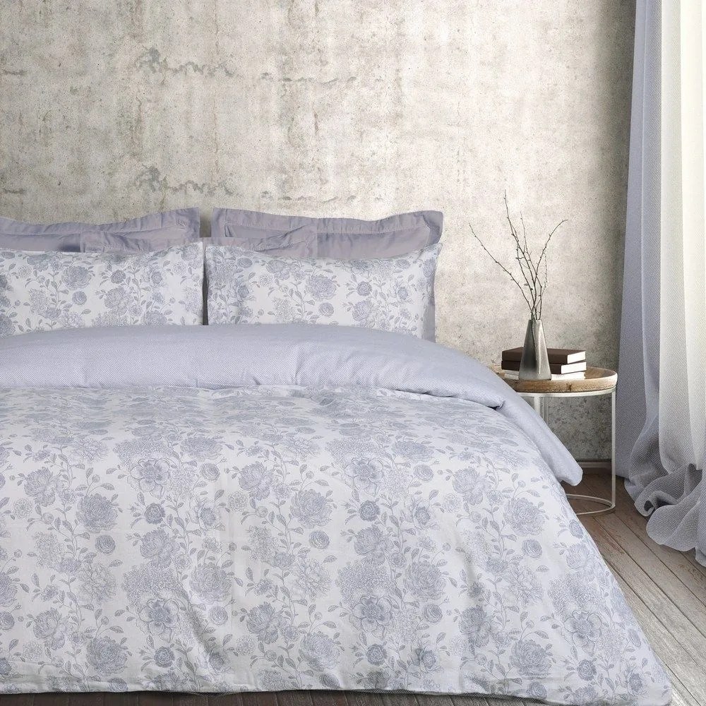 Παπλωματοθήκη Happy Flannel 9636 (Σετ 2τμχ) Grey-Ivory Das Home Μονό 160x240cm 100% Cotton Flannel