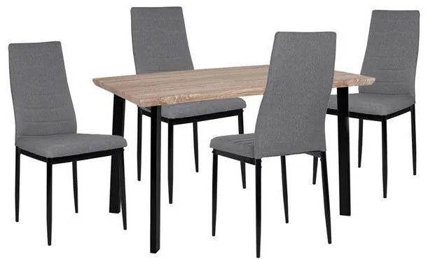 Σετ τραπεζαρίας C10355 5τμχ με Τραπέζι Sonama 110x70x75.5εκ. &amp; Καρέκλες Γκρί