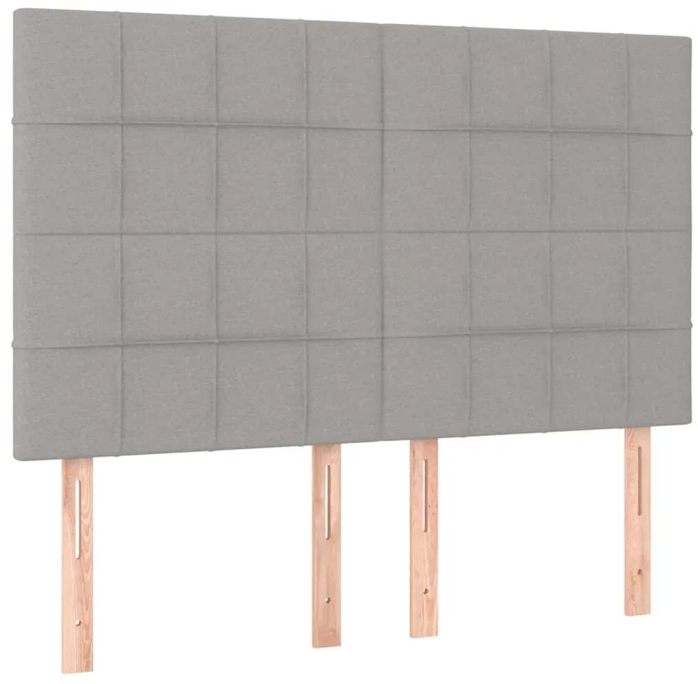 vidaXL Κεφαλάρι Κρεβατιού LED Ανοιχτό Γκρι 144x5x118/128 εκ.