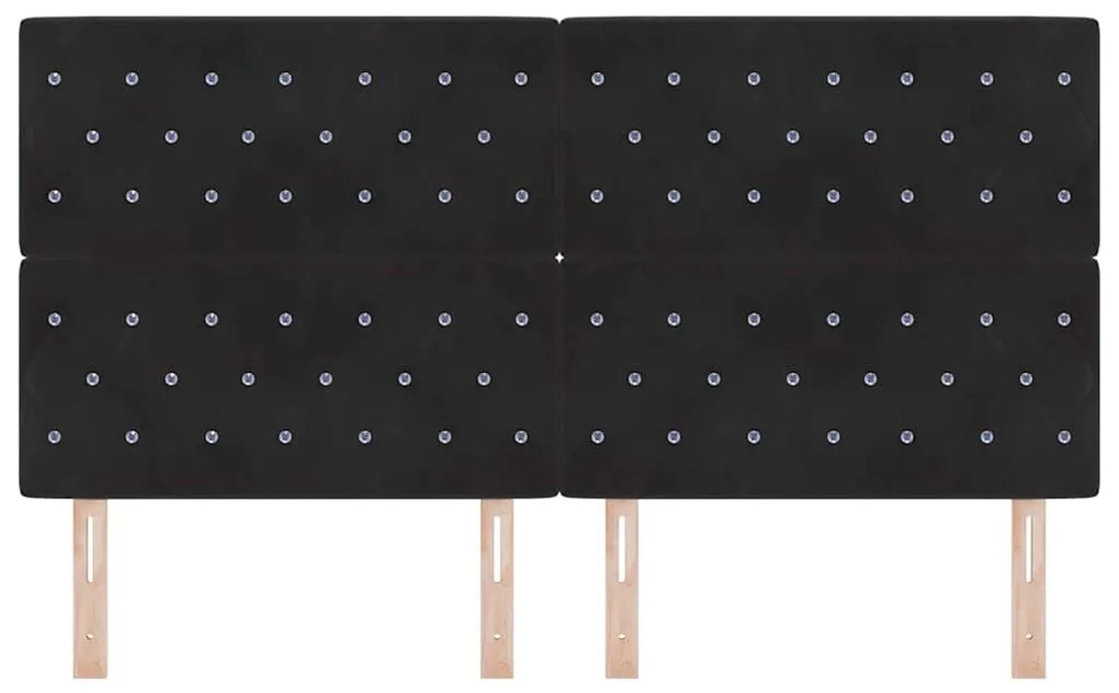 vidaXL Κεφαλάρι LED με φώτα λωρίδας LED Argyle Μαύρο 90 cm Βελούδο