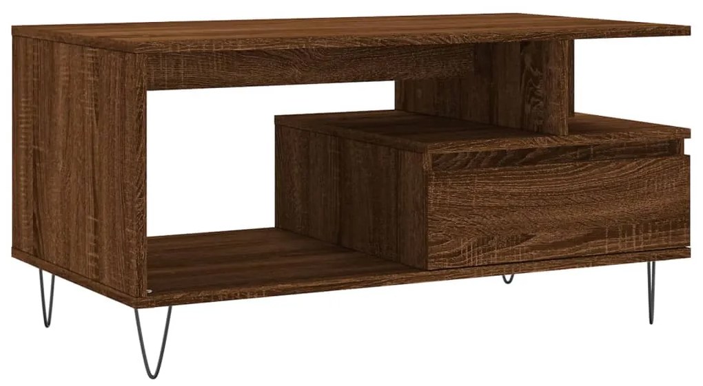 vidaXL Τραπεζάκι Σαλονιού Καφέ Δρυς 90x49x45 εκ. Επεξεργασμ. Ξύλο