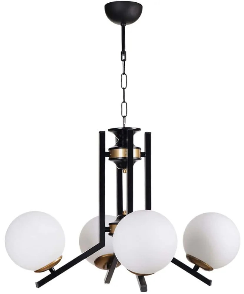 Φωτιστικό Οροφής 534LUN5842 60x75cm 4xE27 40W Black-White Opviq