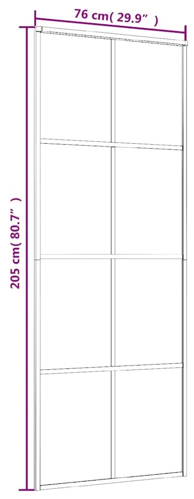 vidaXL Συρόμενη Πόρτα Λευκή Αμμοβολή 76 x 205 εκ. Γυαλί ESG/Αλουμίνιο