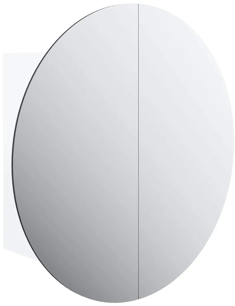 vidaXL Ντουλάπι Μπάνιου με Στρογγυλό Καθρέφτη&amp;LED Λευκό 40x40x17,5 εκ.