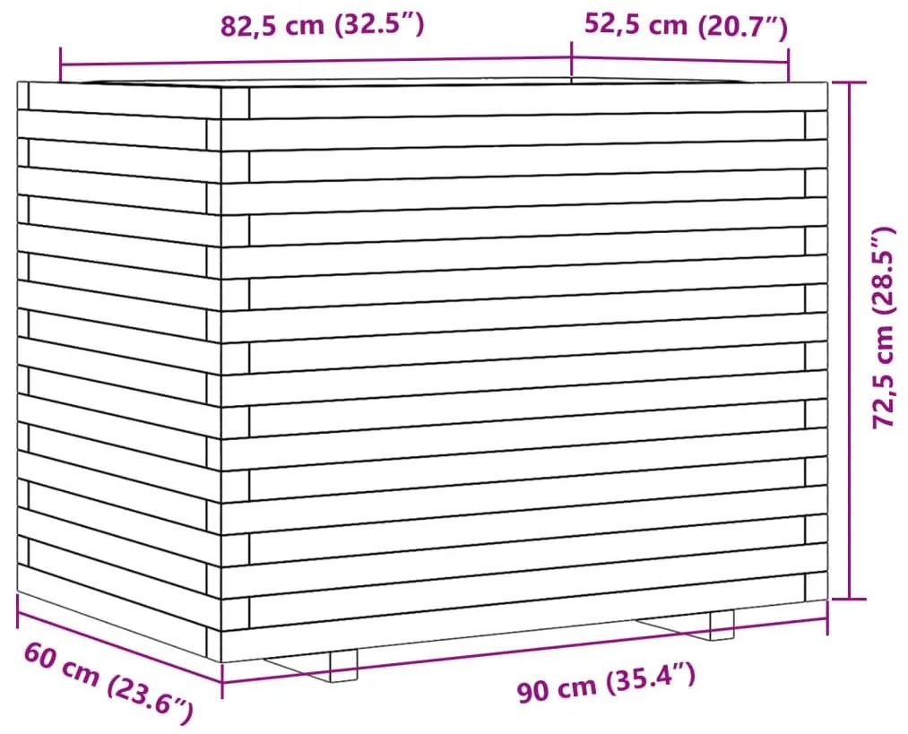 Ζαρντινιέρα Κήπου 90x60x72,5 εκ. από Εμποτισμένο Ξύλο Πεύκου - Καφέ