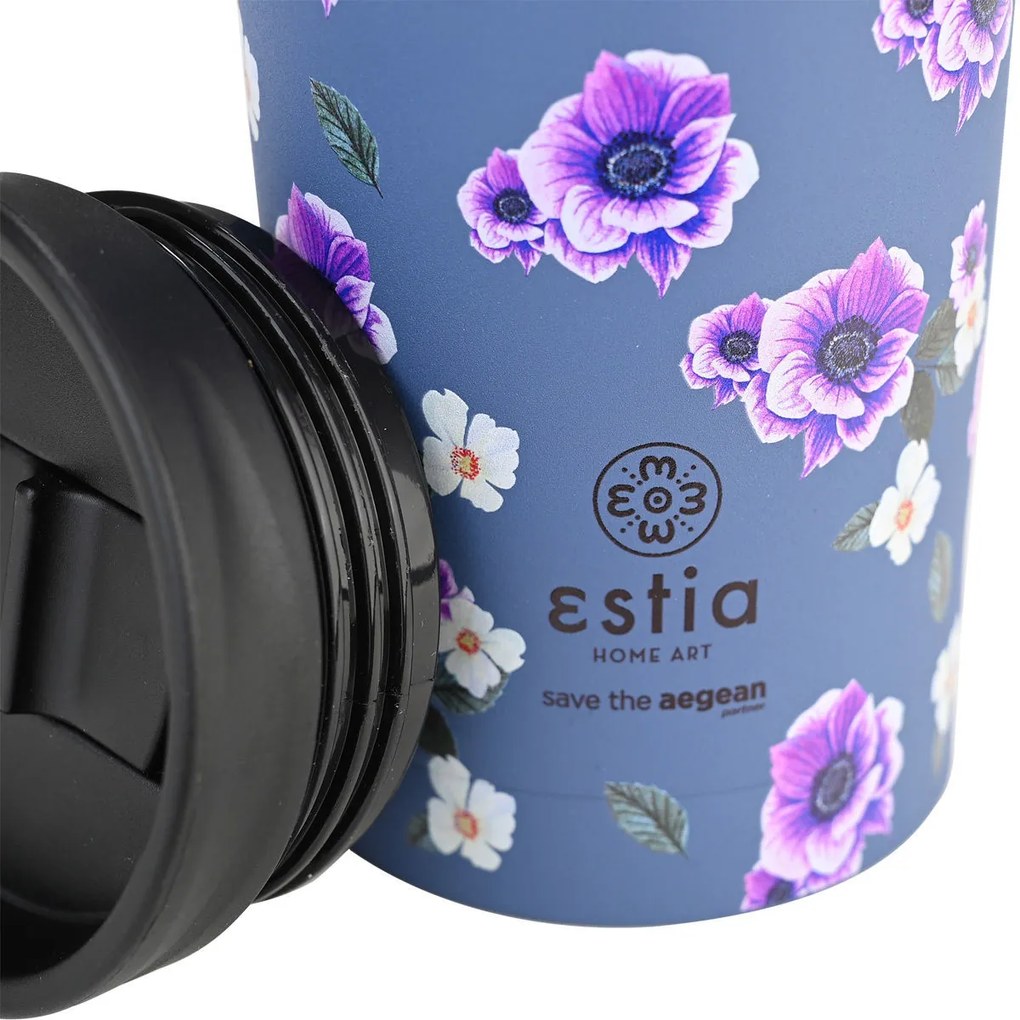 ESTIA ΘΕΡΜΟΣ TRAVEL MUG SAVE THE AEGEAN 350ml GARDEN BLUE