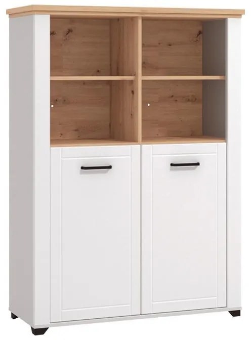 Βιτρίνα Valencia POP 2K Λευκό - Artisan Oak - Λευκό Μάτ 103.5x41x143 εκ. 103.5x41x143 εκ.