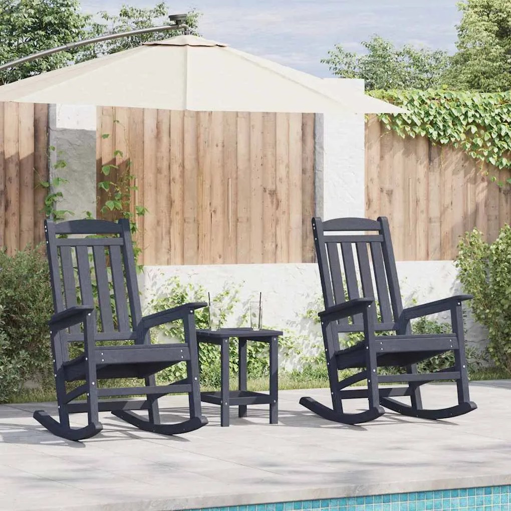 vidaXL Κουνιστή Καρέκλα Κήπου 3 pcs Ναυτικό μπλε 38 x 38 x 46cm